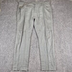 Island Importer Pants Mens 41x31 Gray 100% Linen Straight Leg Beach